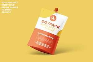 Doypack Pouch With Spout Mockup