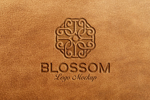 Debossed Suede Leather Logo Mockup