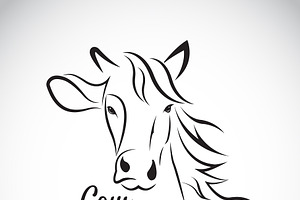 Vector Of Cow Head And Horse Head.