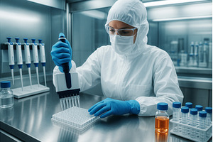 Scientist in protective clothing, a Technology Photo by Sergey Kotenev