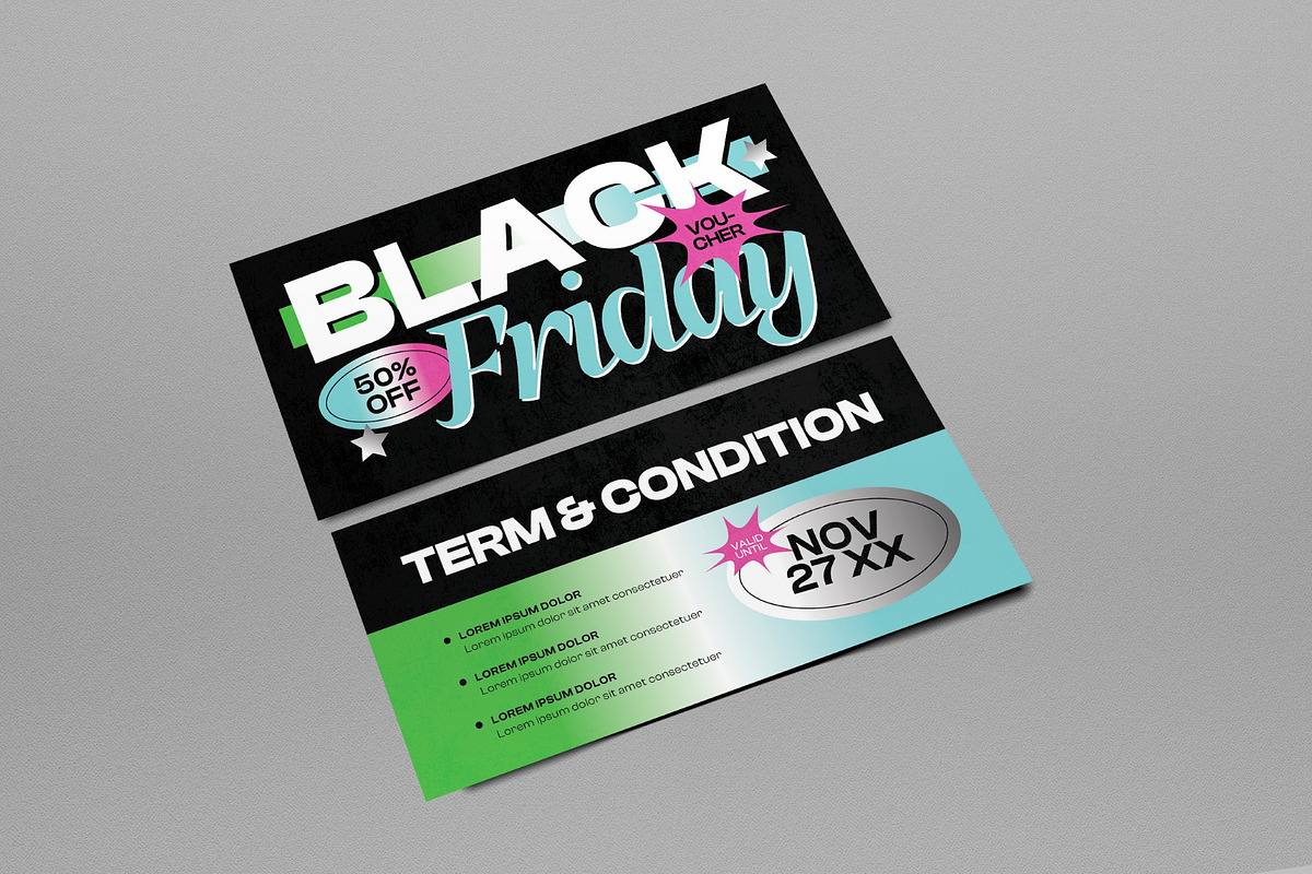 Black Friday Gift Voucher, a Card Template by graphicook (Photo 2 of 3)
