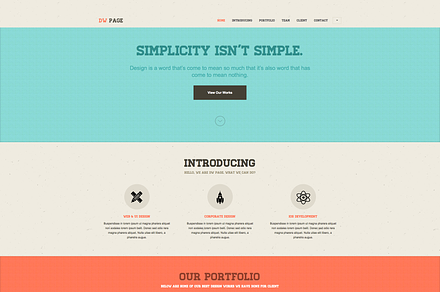 DW One Page Retro - WordPress Theme