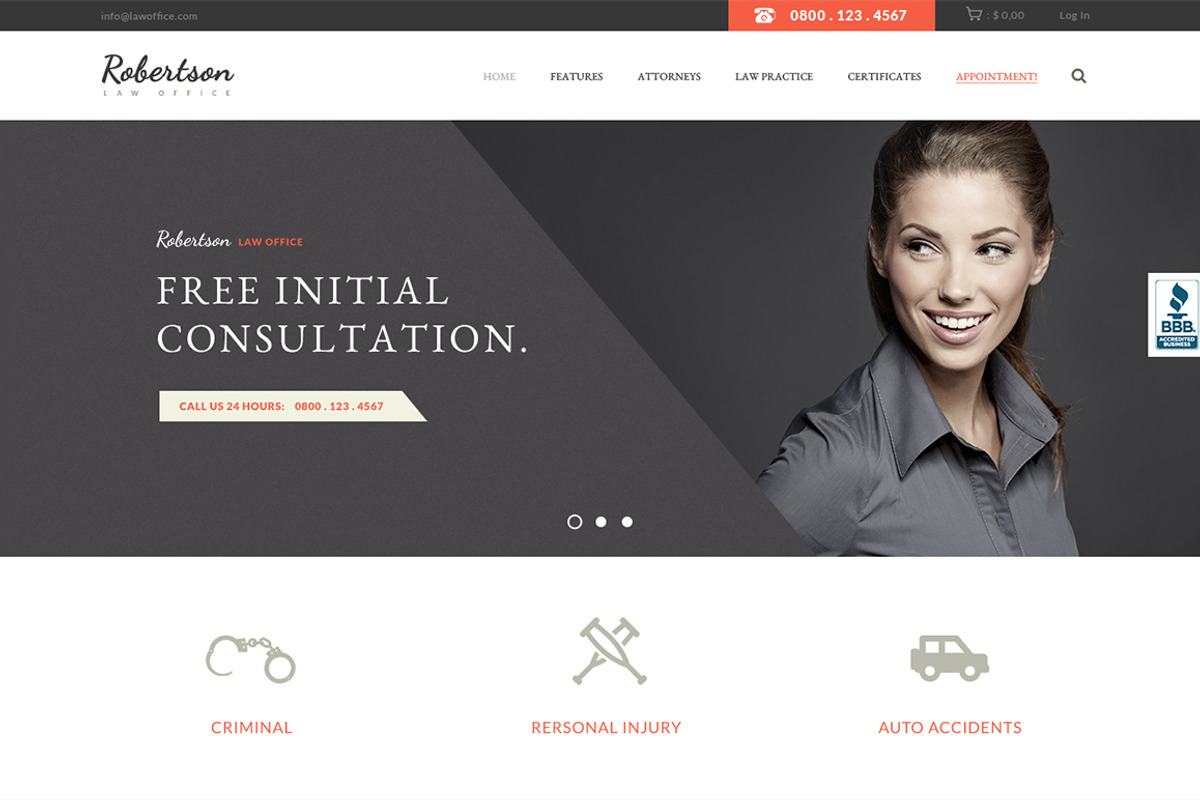 Law Office -Lawyers & Attorneys HTML, a HTML Template by ThemeREX (Photo 3 of 3)