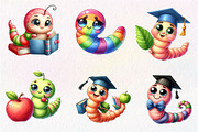 Kawaii School Worm Sublimation, an Illustration by CreationArt (Thumbnail 5 of 5)