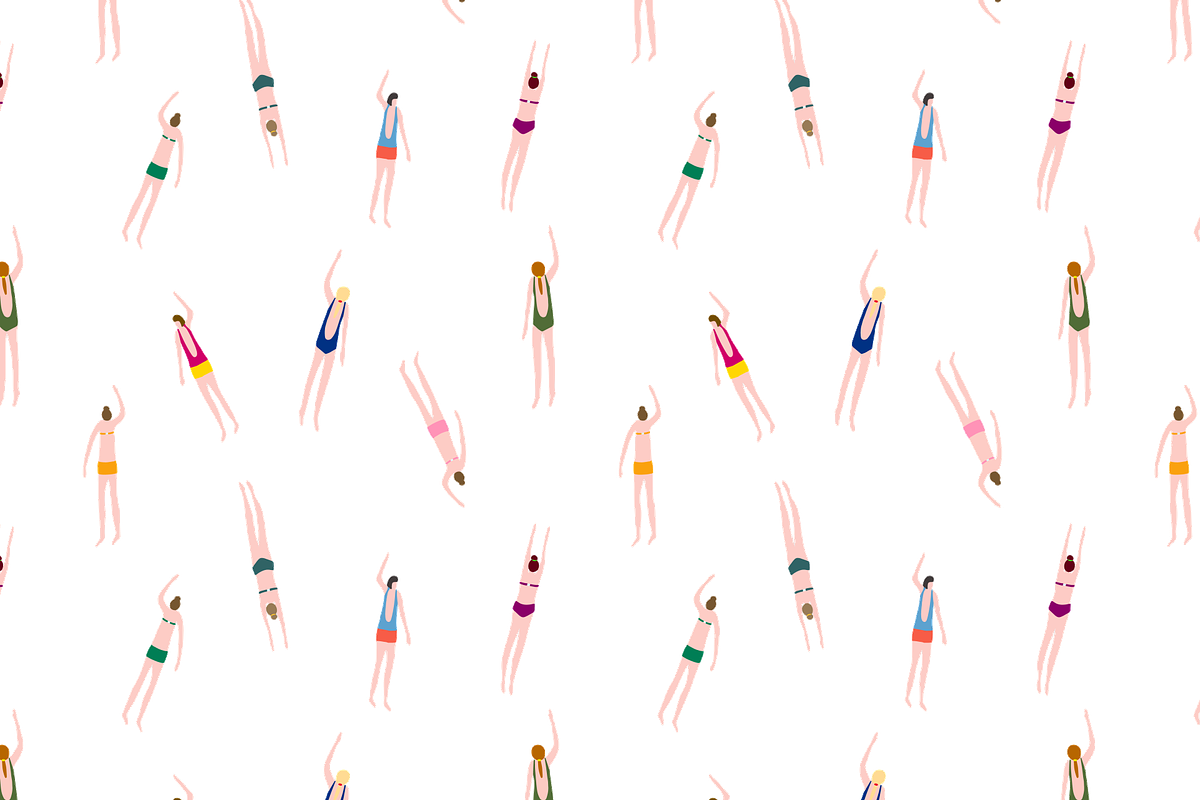Swimmers in the pool pattern, a Pattern Graphic by bigmomentsdesign (Photo 5 of 13)