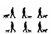 Man Walking a Basset Hound SVG Set, a Person Illustration by Gfx Expert Team (Thumbnail 3 of 3)
