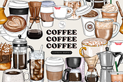 Coffee Drinks Illustrations, a Food Illustration by TWG Designs (Thumbnail 1 of 3)