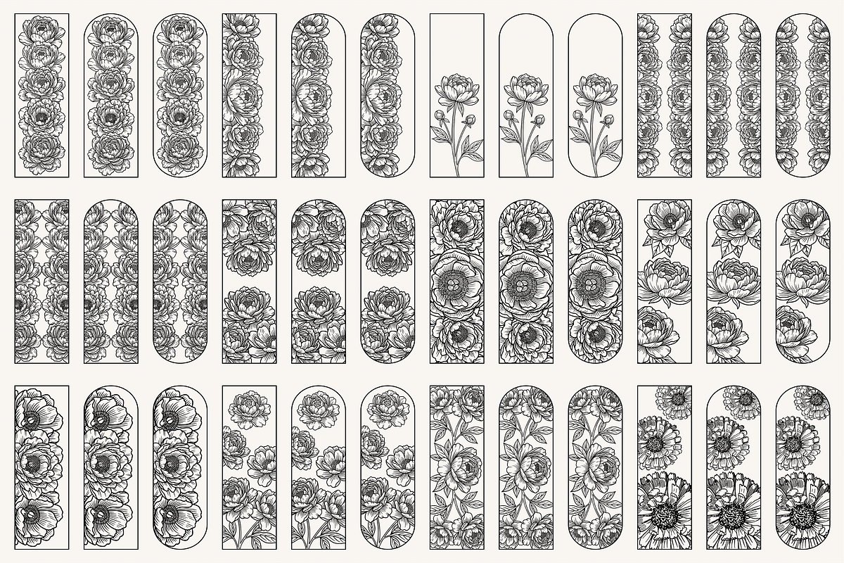 Floral Bookmark Template Bundle, a Stationery Template by Kusumaillustration (Photo 5 of 11)