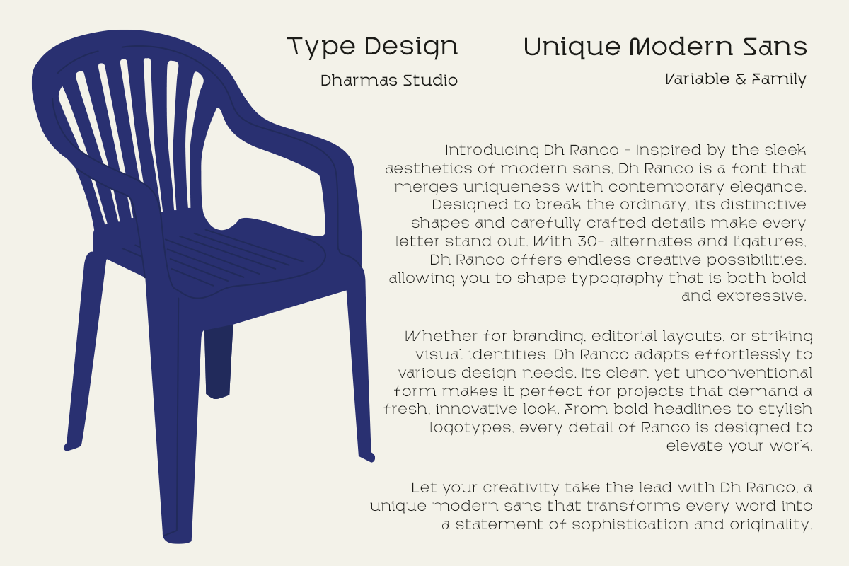 Ranclo - 7 Modern Minimalist Family, a Sans Serif Font by Dharmas Studio (Photo 2 of 17)