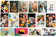 Cat Wall Art Prints Set, Cat Posters, an Animal Photo by Chipshpow Graphics (Thumbnail 4 of 7)