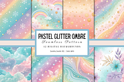 Pastel Glitter Ombre Digital Papers, a Pattern Graphic by Neon Studio (Thumbnail 1 of 6)