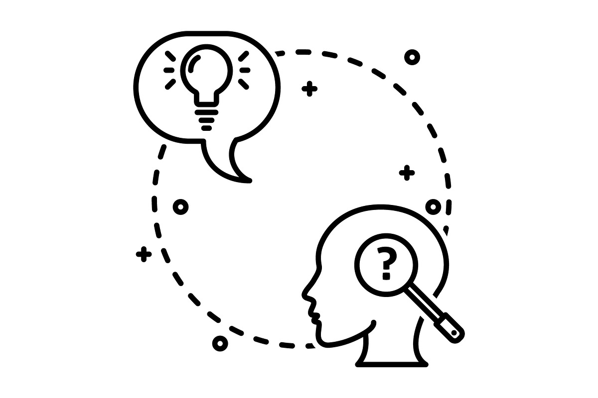 Curious black line icon, an Outline Icon by Web Incredible