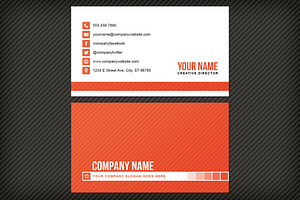 Simple Striped Business Card Templat