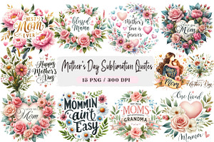 Mother's Day Sublimation Quotes Bund, an Illustration by DreamArtGraphic
