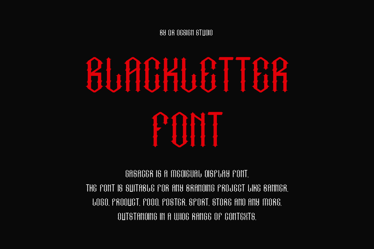 Gasacer - Medieval Blackletter Font, a Blackletter Font by QR Design Studio (Photo 2 of 7)