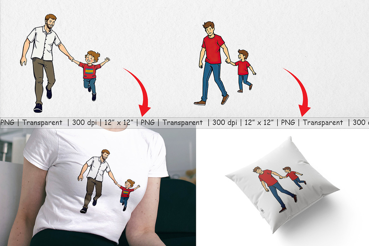Father and Child Clipart, a Graphic by Artnoy (Photo 3 of 5)