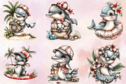 Whimsical Summer Dolphins Clipart, an Illustration by SVGArt (Thumbnail 4 of 9)