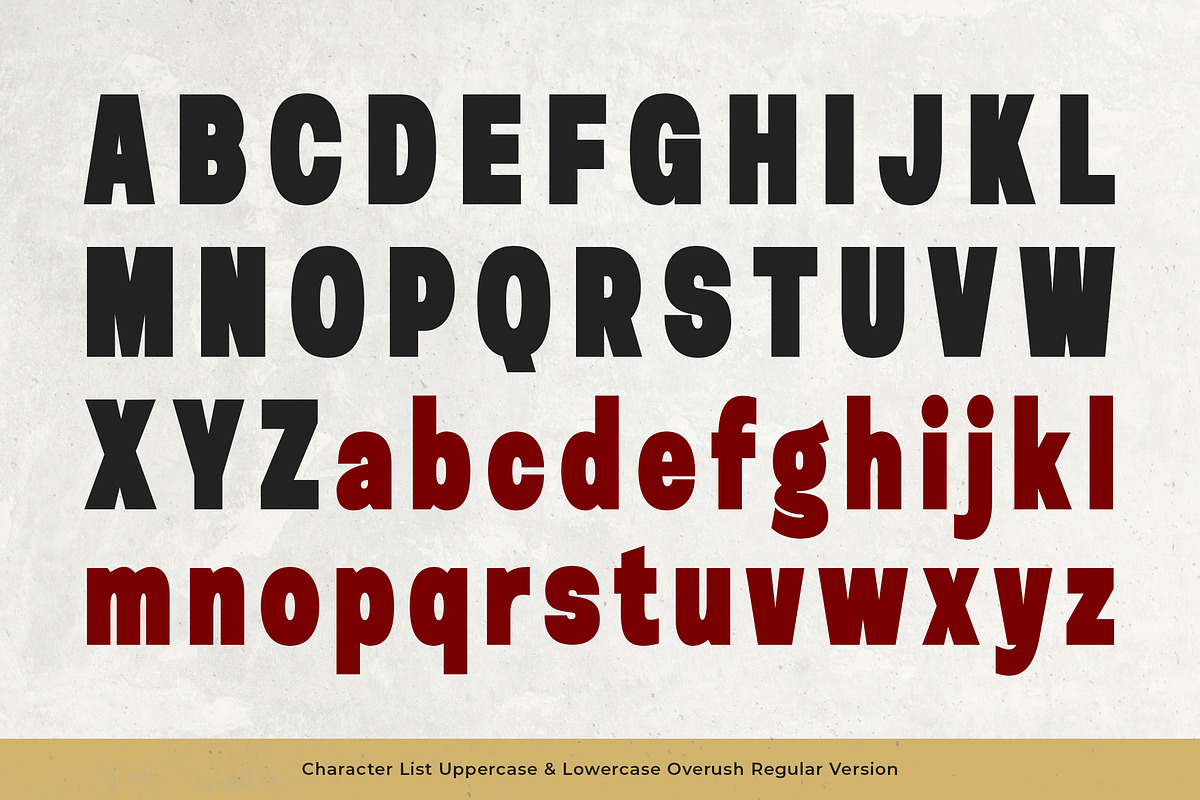 Overush - Distressed Bad Print Sans, a Sans Serif Font by Typia Nesia (Photo 13 of 14)