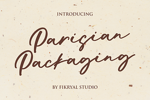 Parisian Packaging, a Script Font by Fikryal Studio
