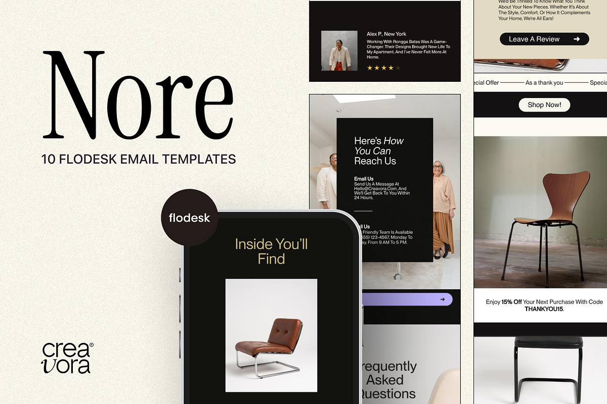 Nore - Flodesk Email Templates, an Email Template by Creavora (Photo 1 of 15)