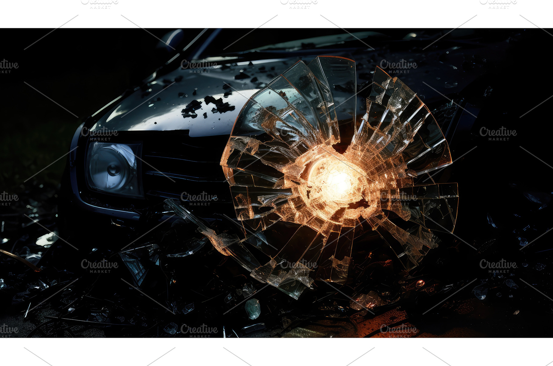 collision broken light ai generated, a Background Photo by pikepicture