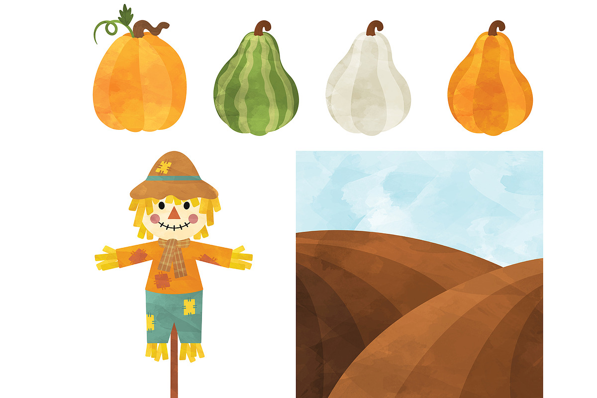 Pumpkin Patch clipart bundle, an Illustration by SugarPickle Clip Art (Photo 2 of 4)