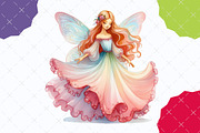 Watercolor Fairy Clipart, an Illustration by designcity5 (Thumbnail 4 of 5)