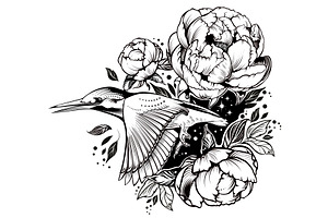 Kingfisher illustration. Vector Bird, an Animal Illustration by Tettygreen