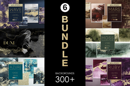 BUNDLE  300+ Backgrounds 6 in 1