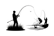 Fishing Silhouette Vector Bundle, an Illustration by hafijul (Thumbnail 14 of 51)