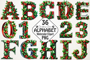 Christmas Cheer Alphabet Bundle, an Illustration by RobertsArt