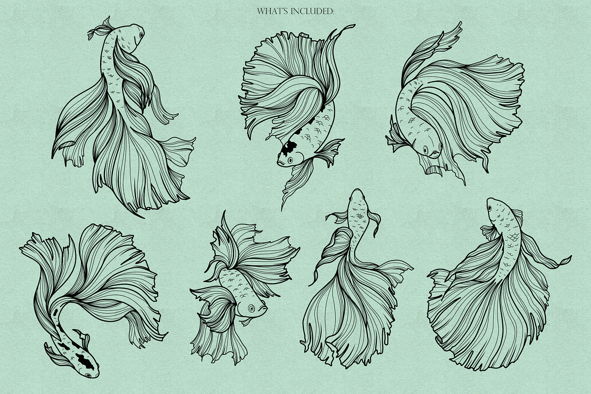 Fishes & Jellyfishes Procreate Stamp, a Brush Add-On by Dervik Art Store (Photo 7 of 7)