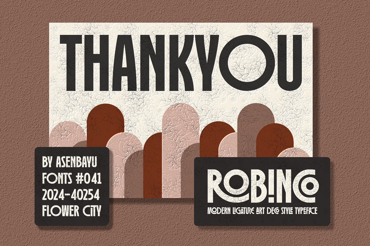 Robinco - Ligature Art Deco Font, a Sans Serif Font by Asenbayu (Photo 15 of 15)