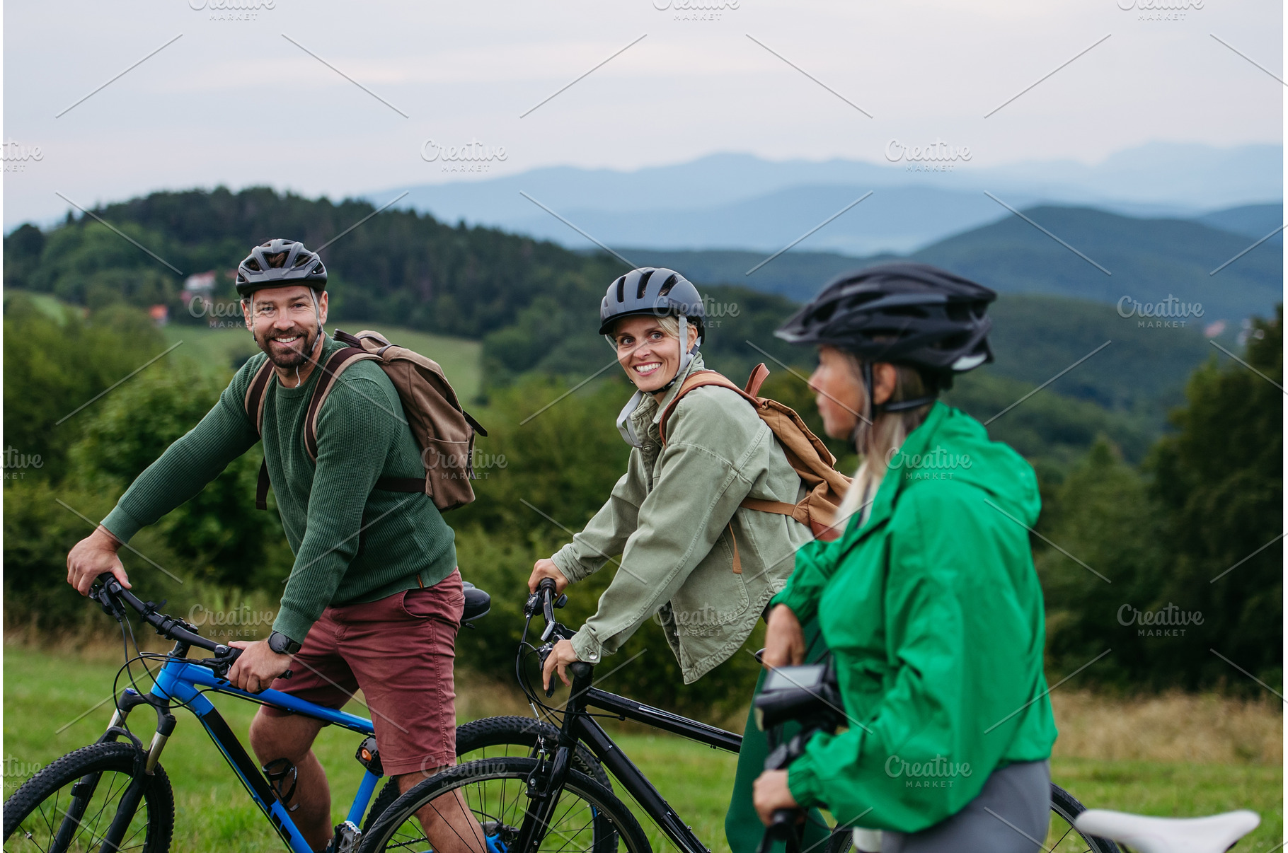 Family biking adventure in nature, a Sports & Recreation Photo by HalfPoint