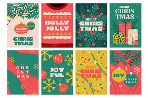 Set Of Christmas Greetings Cards