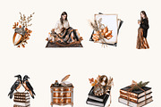 Watercolor Halloween Library Clipart, a Seasonal Illustration by BusyDaydesign (Thumbnail 2 of 9)