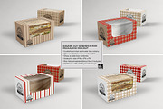 Square Cut Sandwich Box Mockup, a Packaging Mockup by INCDesign (Thumbnail 2 of 6)