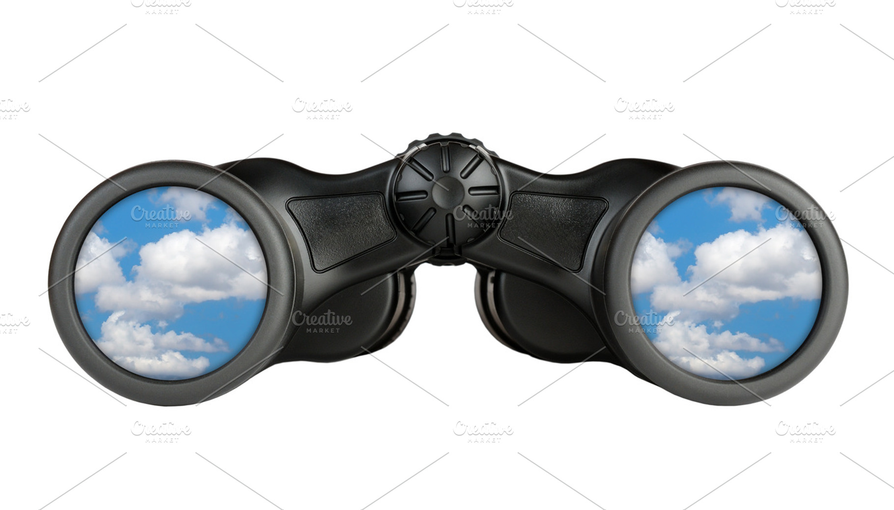 Binoculars With Reflection Of Sky