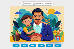 Happy Fathers Day vector illustratio, a Graphic by SaroStock
