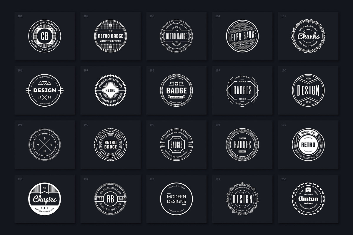 200 Retro Badges, a Branding & Logo Template by Amito Vectors (Photo 11 of 11)