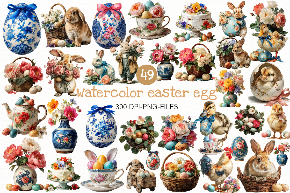 Watercolor easter egg Clipart, an Illustration by Designworld (Photo 1 of 8)