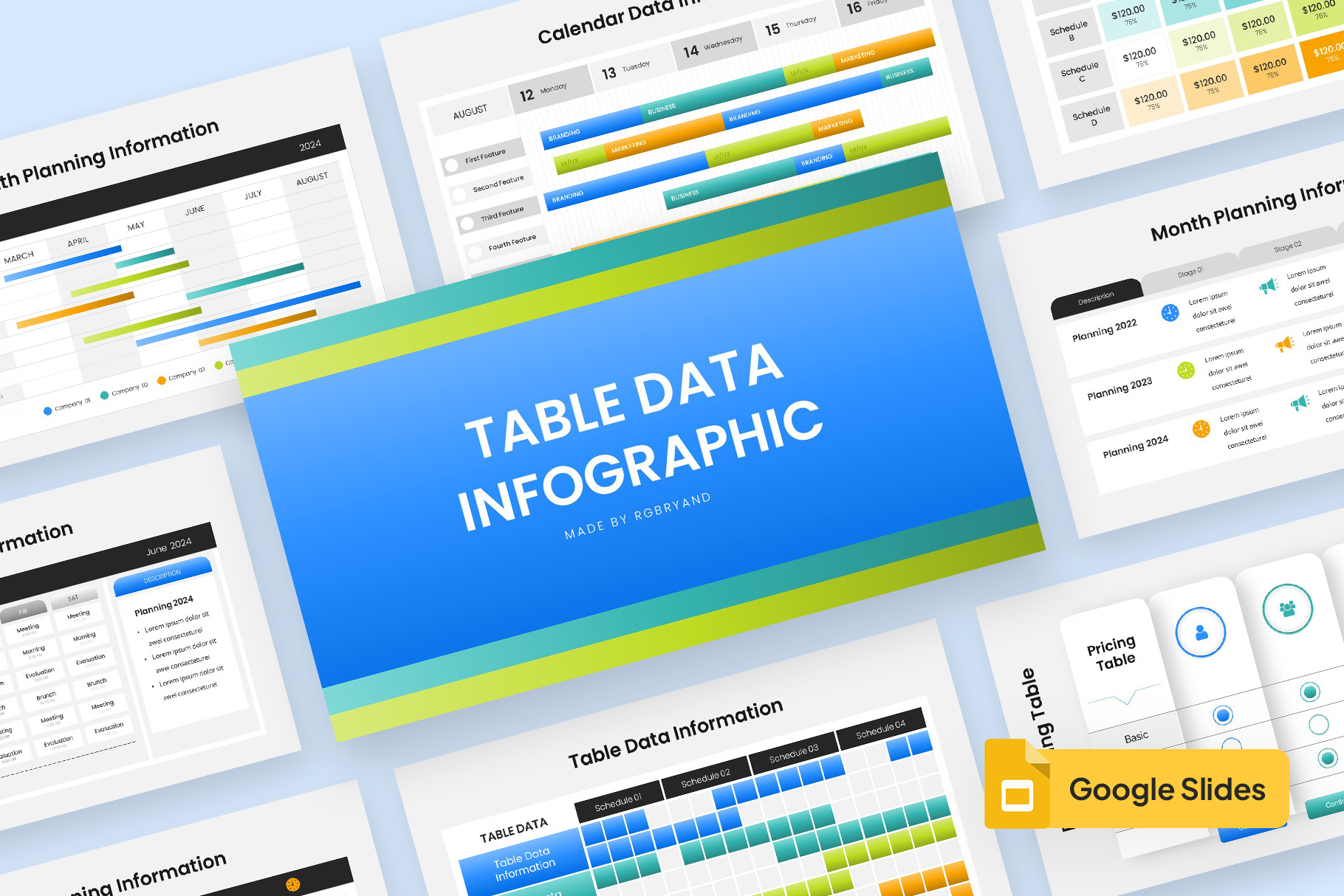 Data Table Infographic Google Slides, a Presentation Template by rgbryand