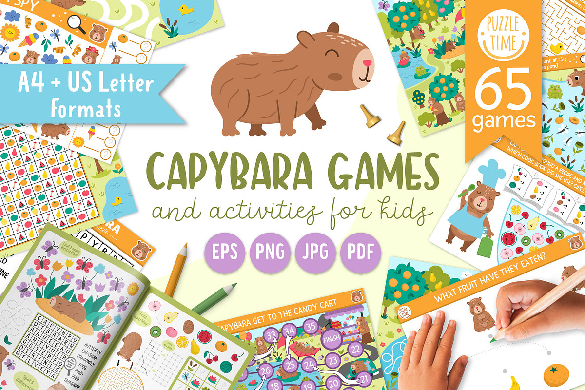 Capybara games and activities, an Education Illustration by Lexi Claus (Photo 1 of 16)
