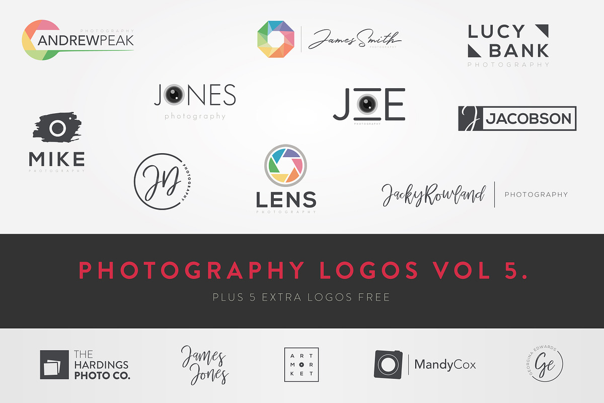 Modern Photography Logos Vol 5, a Branding & Logo Template by Jack Gosbell (Photo 1 of 6)