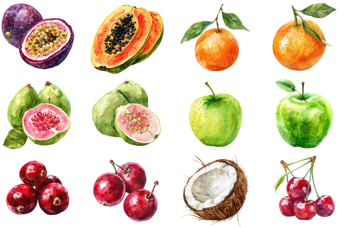 Watercolor Fruit Clip Art, an Illustration by DreamCafeArt (Photo 4 of 8)