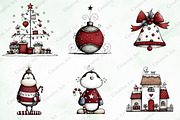 Whimsical Quirky Christmas Clipart, an Illustration by Creative Art (Thumbnail 7 of 13)