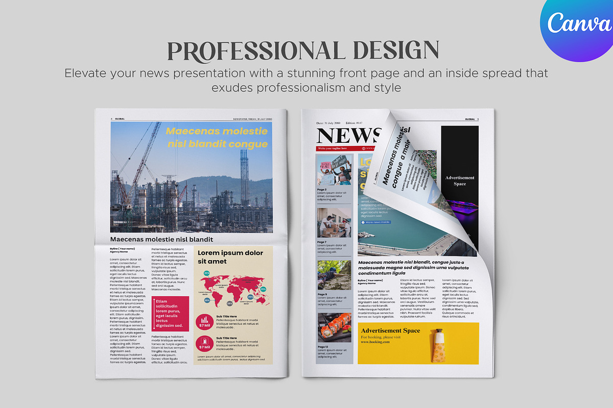 News Today Tabloid Newspaper, a Magazine Template by Oshin Design (Photo 2 of 5)