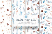 Watercolor Blue Winter Clipart, an Illustration by YuliyaArtGarden (Thumbnail 6 of 9)