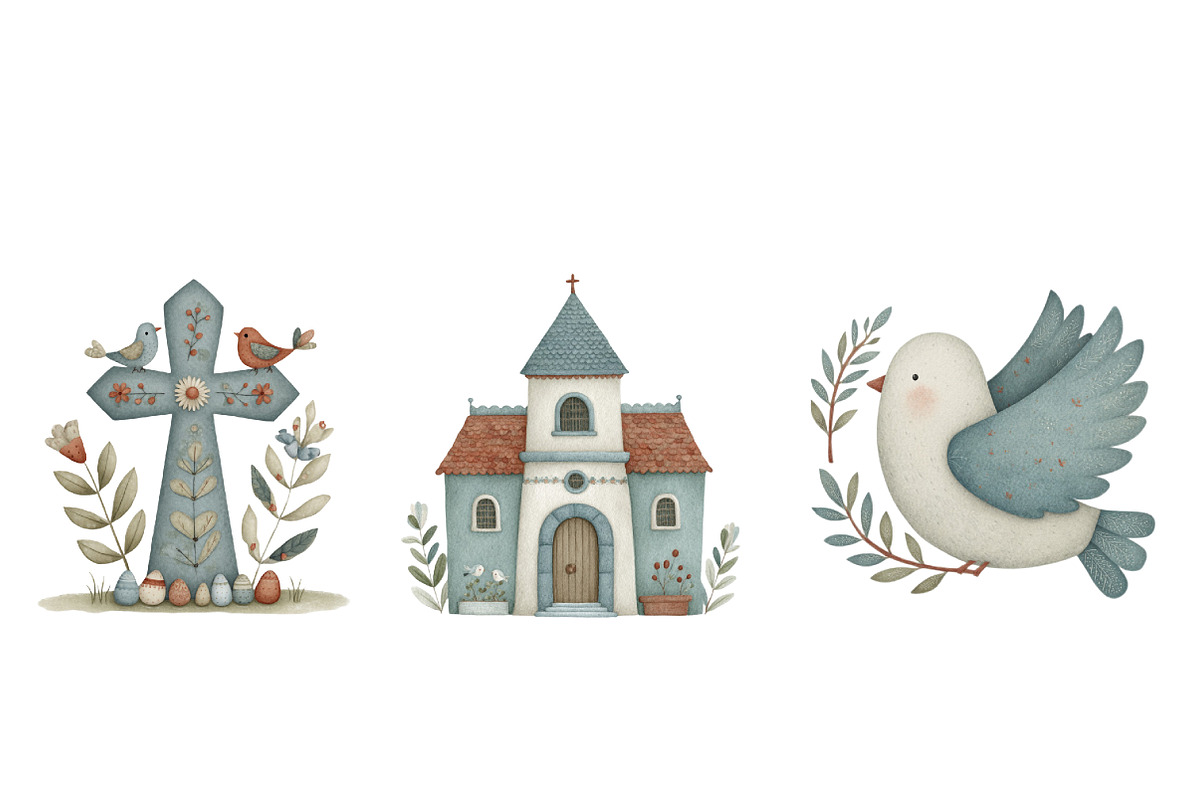 Cute Religious Easter Clipart, an Illustration by Designworld (Photo 5 of 5)