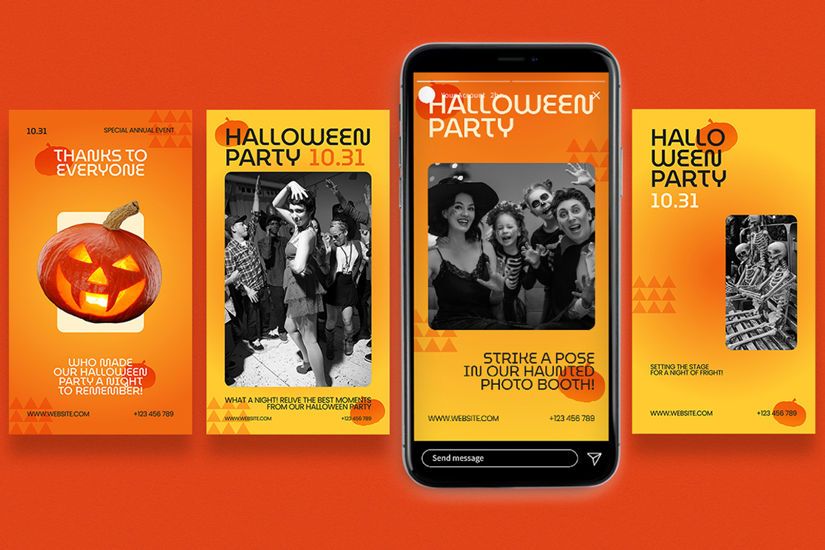 Halloween Party Canva & Instagram St, a Social Media Template by Attype (Photo 4 of 4)